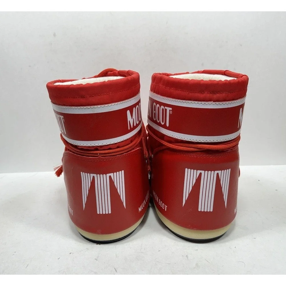 Tecnica Moon Boot Icon Low Red Nylon Snow Boots Women's Size 5.5-7 / Men's 4.5-6